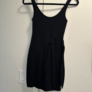 Zara Black Pleated Sheath Mini Dress
